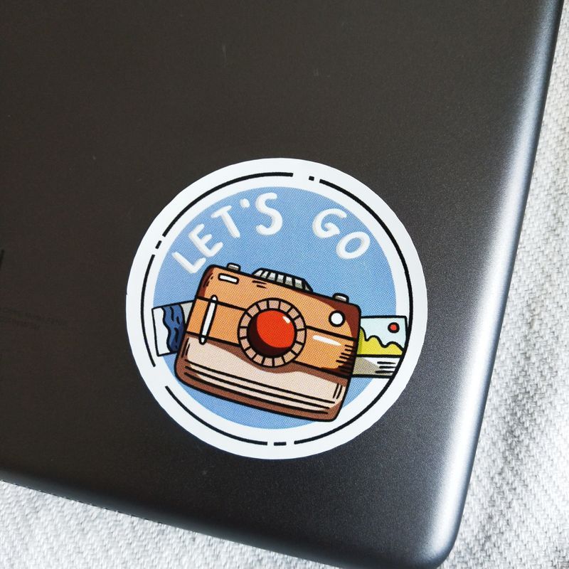Let's Go travel die-cut sticker