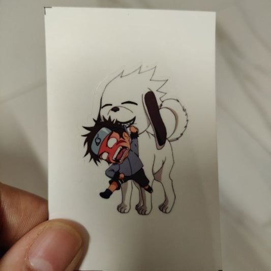 Kiba Akamaru die-cut sticker