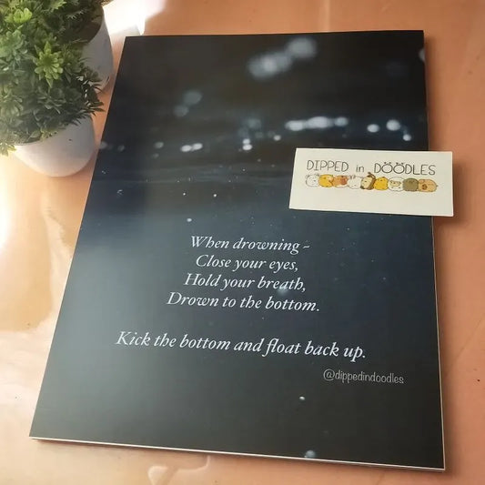 Drowning motivational wall poster