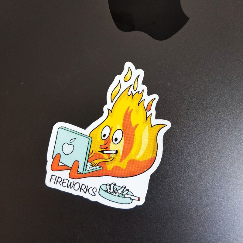 Fireworks die-cut sticker