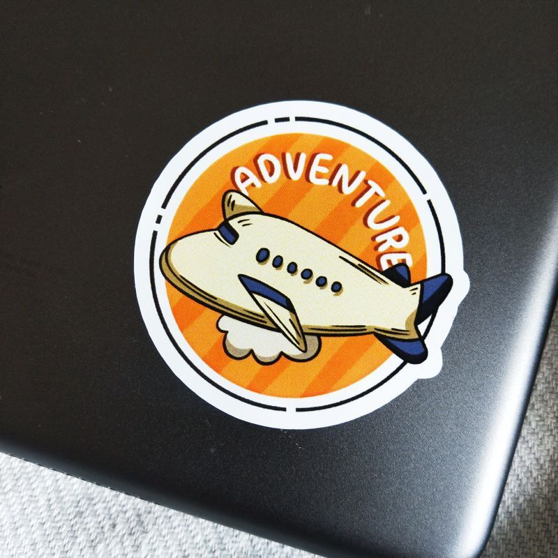 Adventure travel die-cut sticker