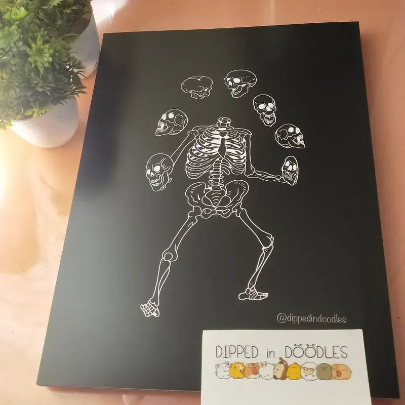 Skull Juggling quirky wall poster