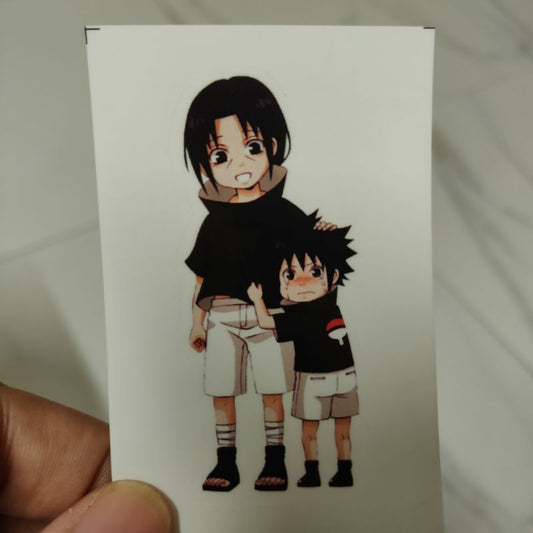 The best Onichan Itachi and Sasuke die-cut sticker