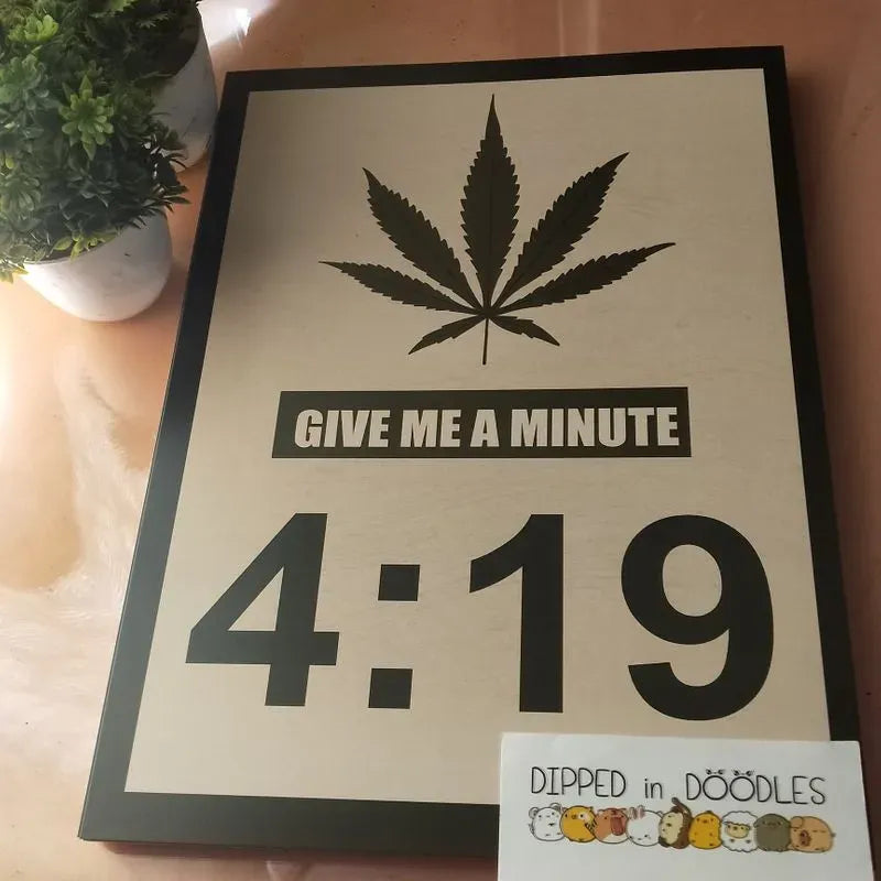 Give me a Minute quirky wall poster