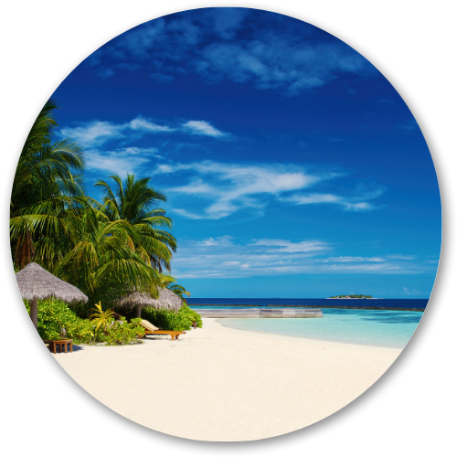 The Vibrant Sky Beach printed wooden painting - 12 inch