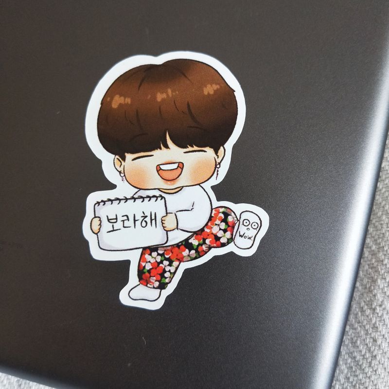 Jimin Hmm Woah die-cut sticker