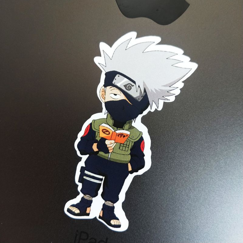Kakashi Reading die-cut sticker