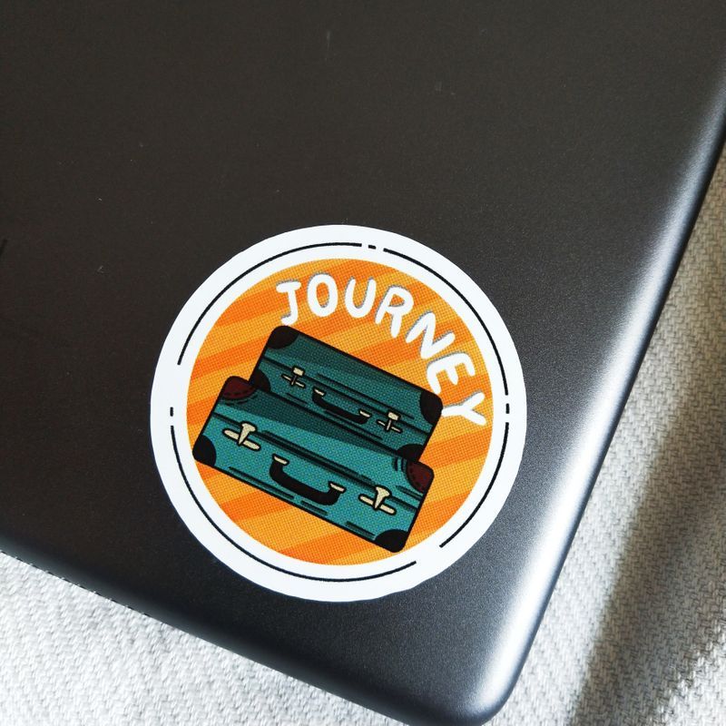 Journey travel die-cut sticker