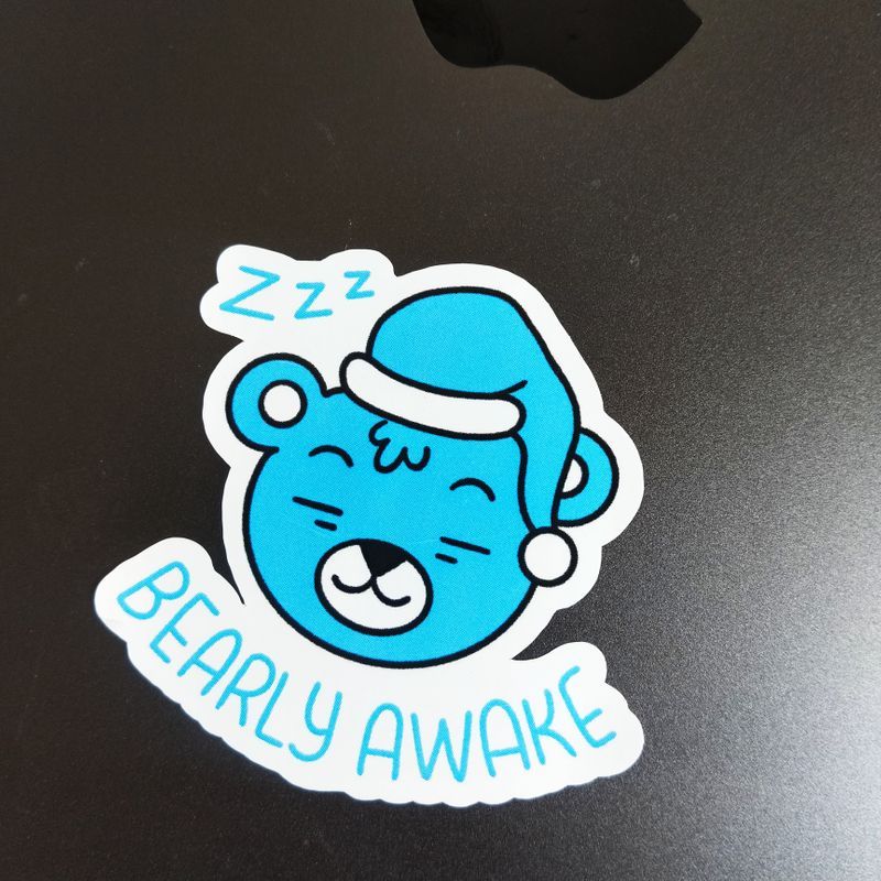 Bear pun die-cut sticker
