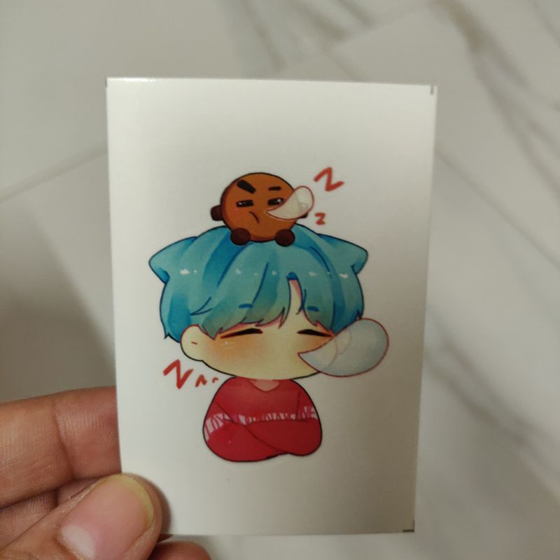 Sleeping Suga die-cut sticker