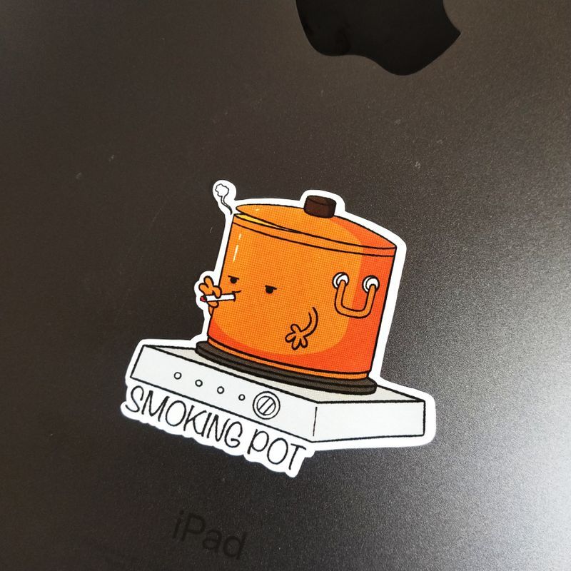 Smoking Pot die-cut sticker