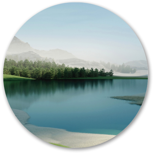 The Silent Lake printed wooden painting - 12 inch