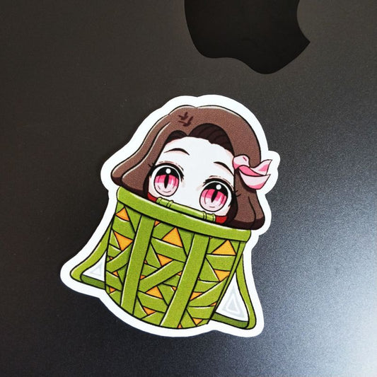 Nezuko peeping die-cut sticker