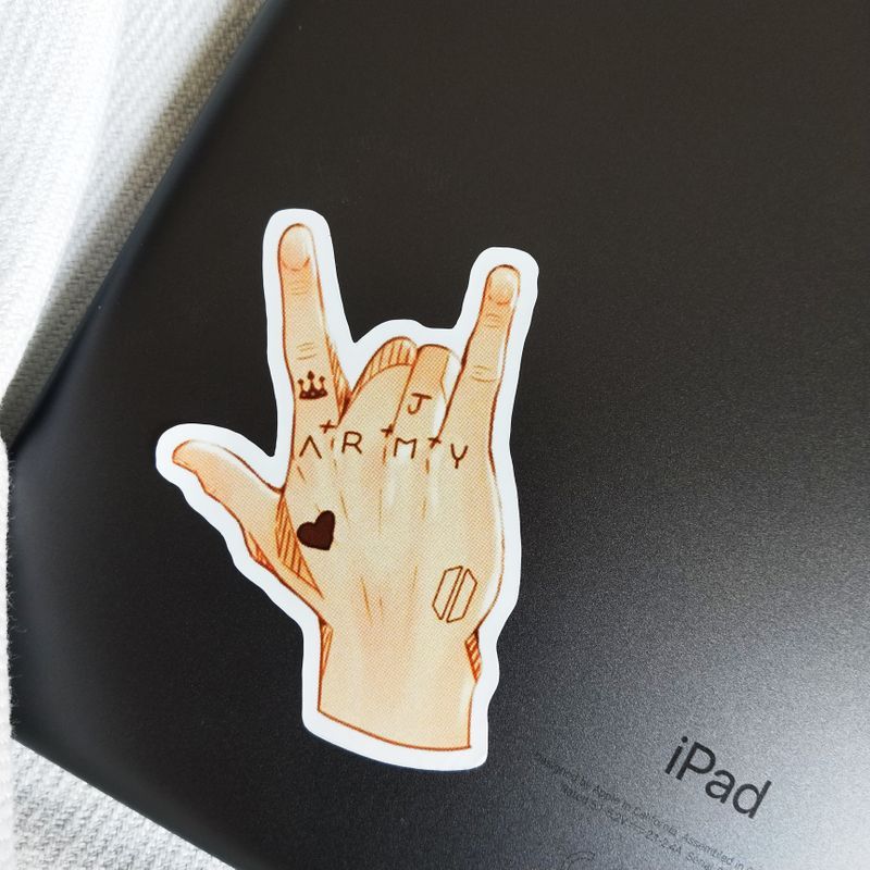 Jungkook tattoos die-cut sticker