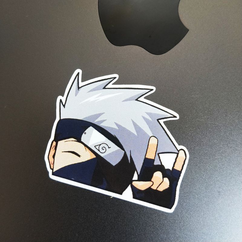 Kakashi peeping die-cut sticker