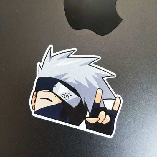 Kakashi peeping die-cut sticker