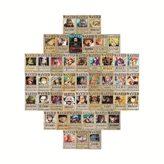 One piece wanted combo of 45 4*6 inch wall posters
