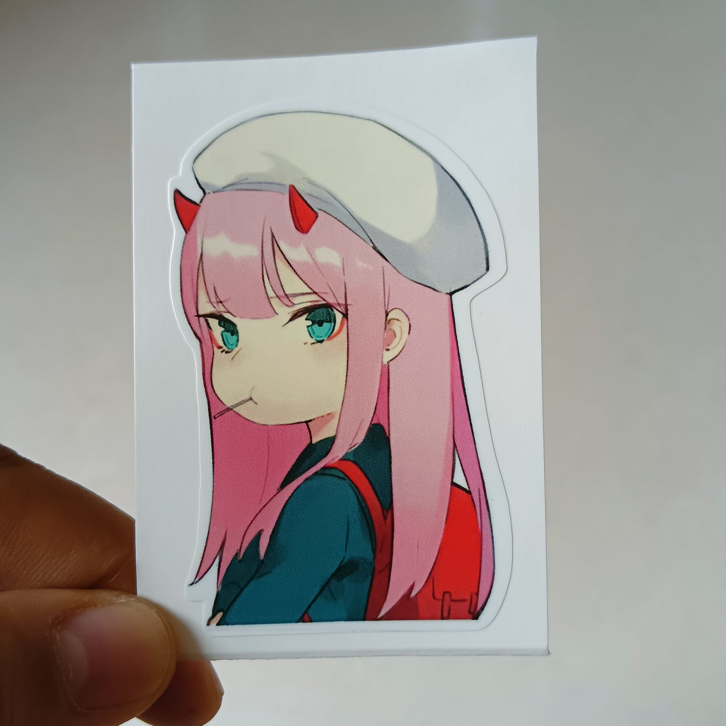 Zero two die-cut sticker