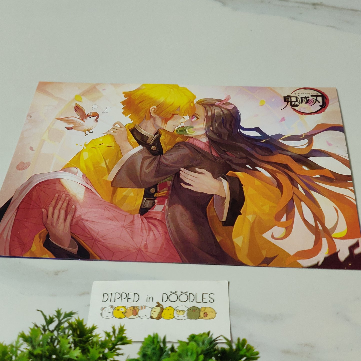 Zenitsu and Nezuko wall poster | Style 1