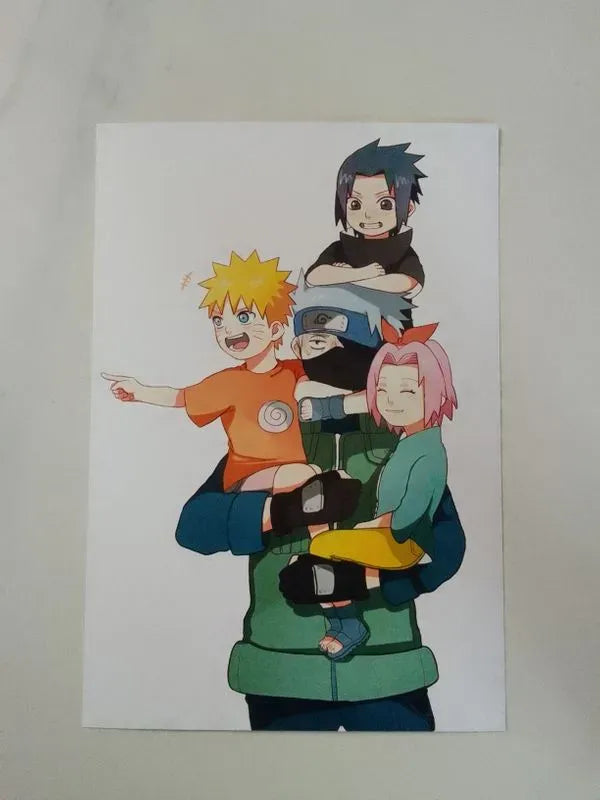 Kakashi and his kids wall poster