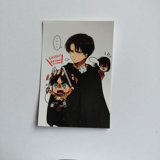 Captain Levi and his kids Mikasa and Eren basic sticker