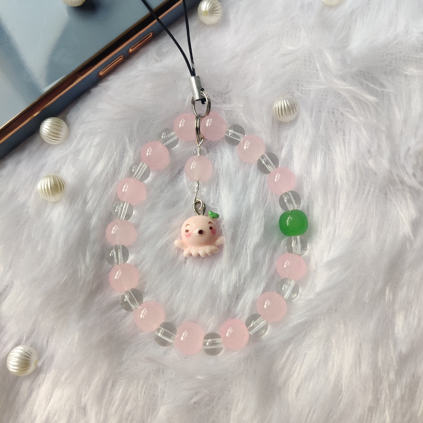 Handmade Aesthetic Octopus Beaded Mobile Phone Charm