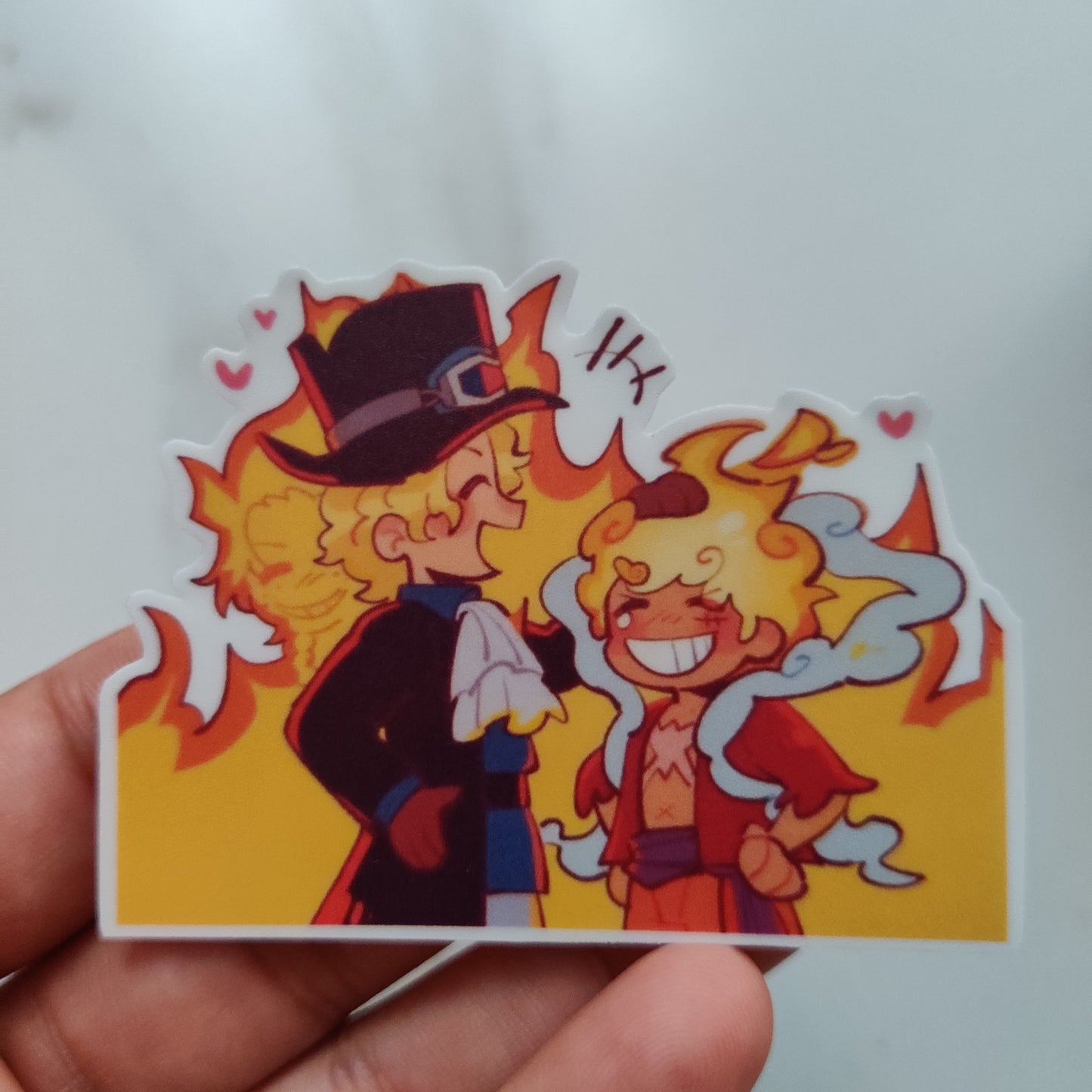 Sabo and luffy die-cut sticker