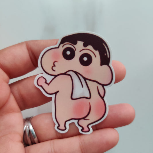 Naughty Shinchan die-cut sticker