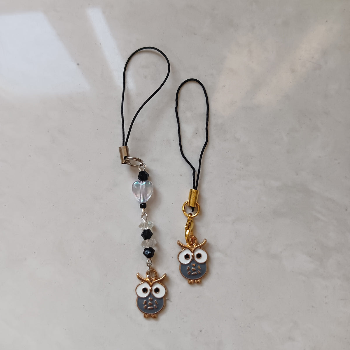 Cute Owl Enamel Charm (Grey)