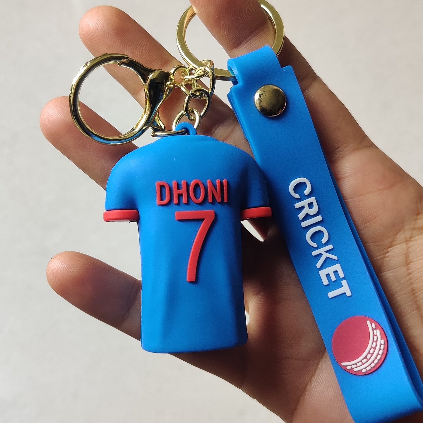 Dhoni Tshirt Rubber keychain