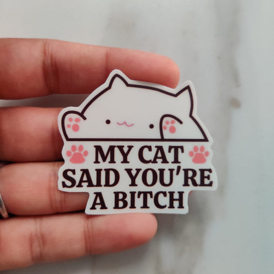 Cat calls you bitch die-cut sticker