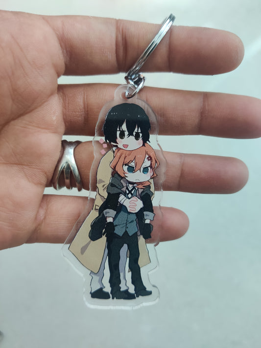 Chuuya and dazai acrylic keychain (double sided)
