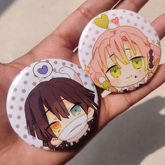 Mitsuri and Obanai Matching Badges
