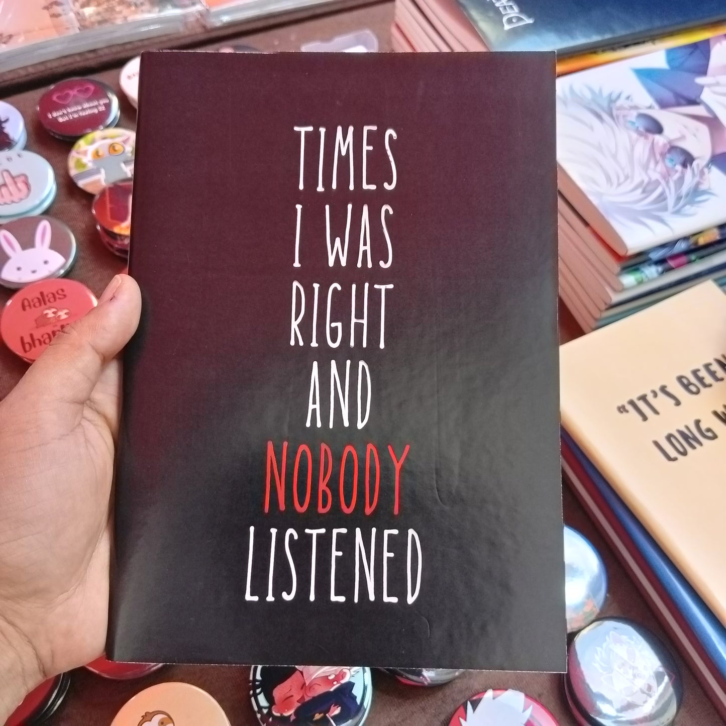 Times I was right quirky plain A5 notebook