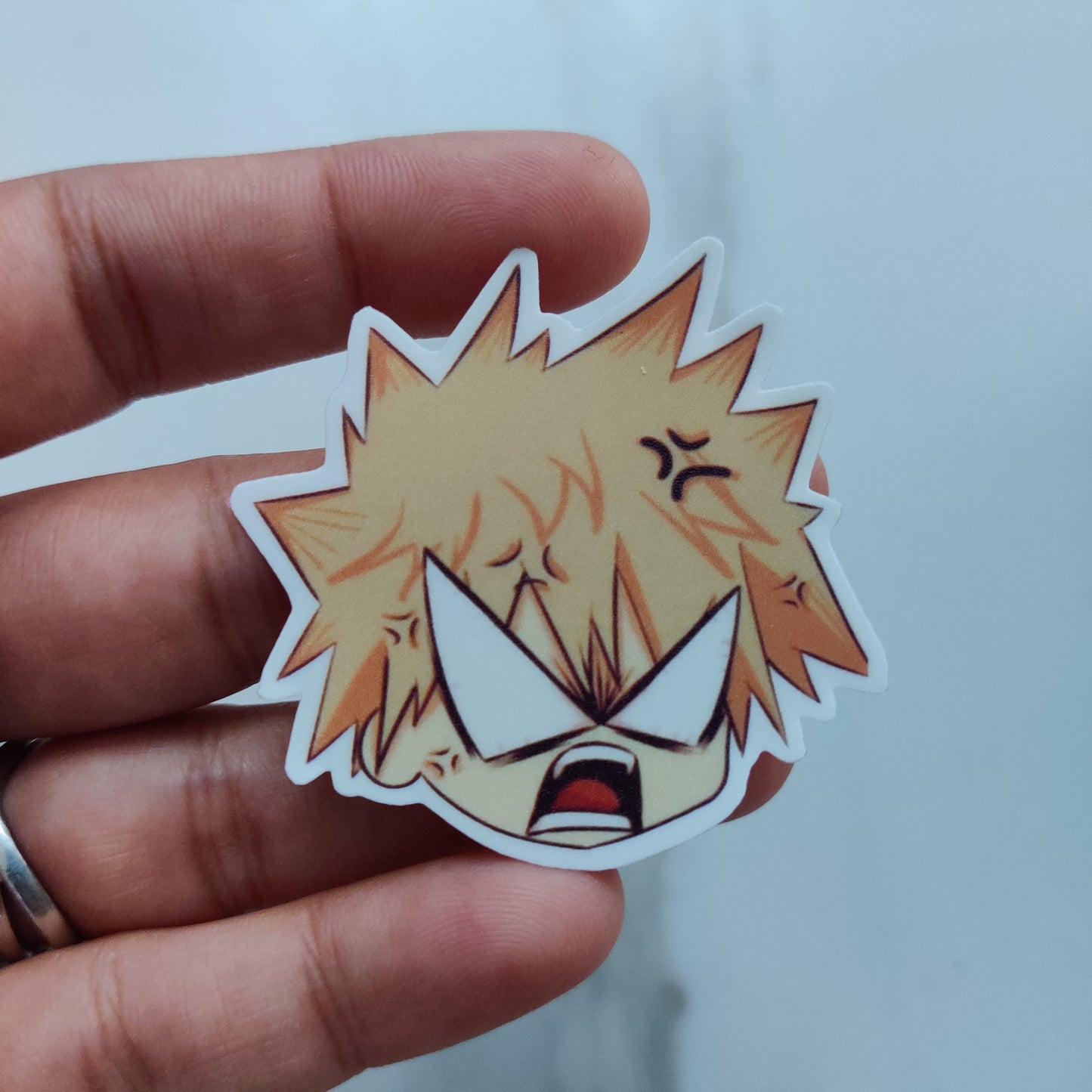 Bakugo face die-cut sticker