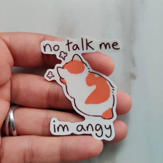 Don't talk to me cat die-cut sticker