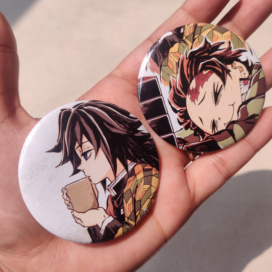 Giyu and Tanjiro Matching Badges