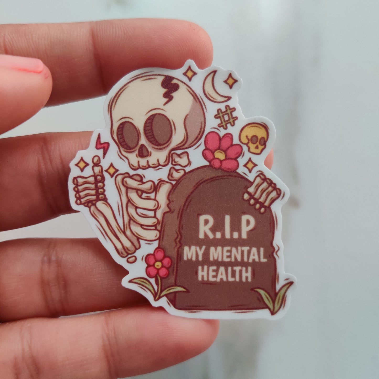 R.I.P mental health die-cut sticker