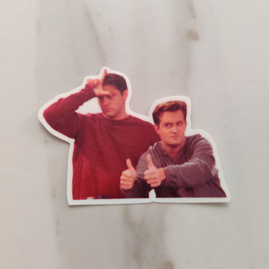 Joey and Chandler die-cut sticker