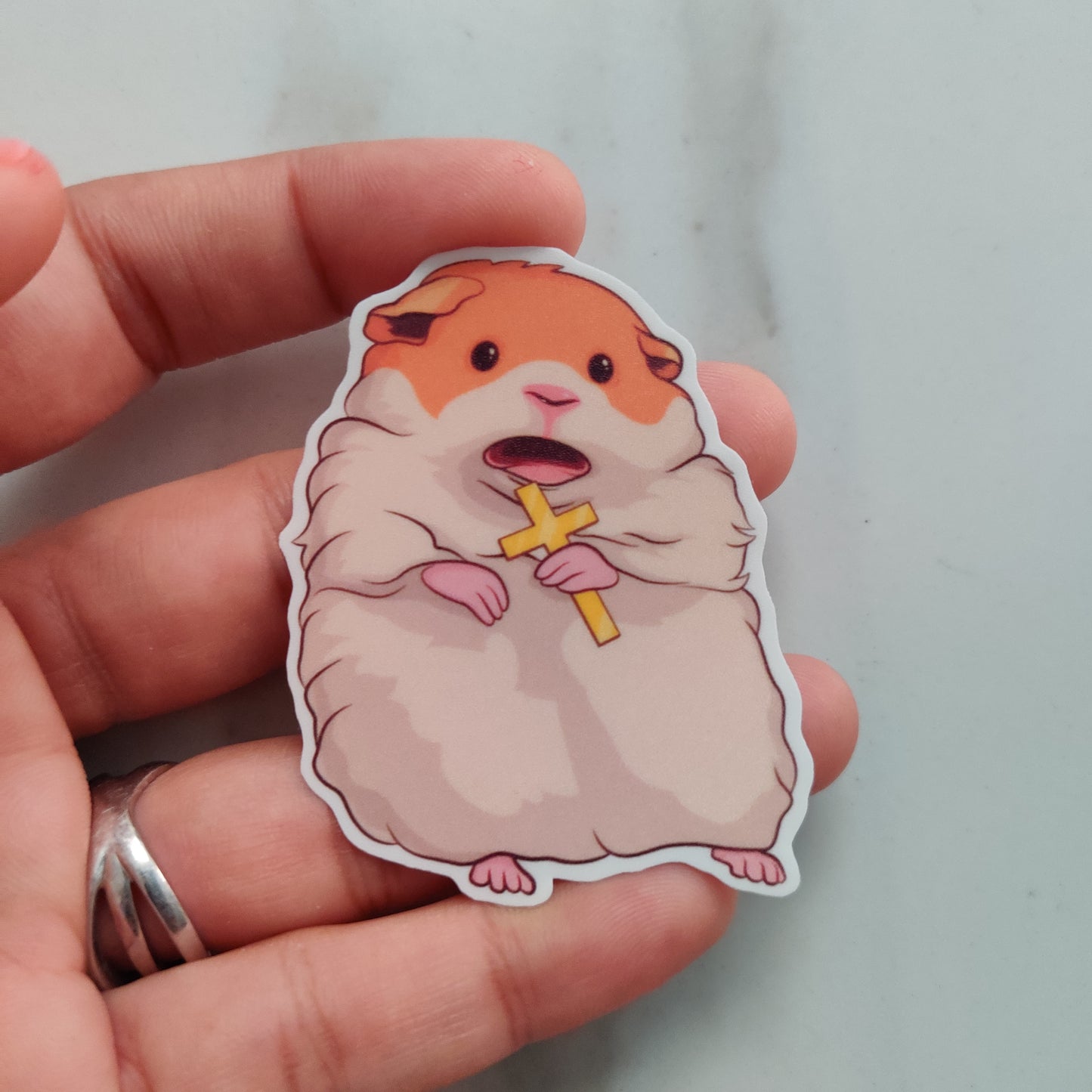 Scared Hamster Meme die-cut sticker
