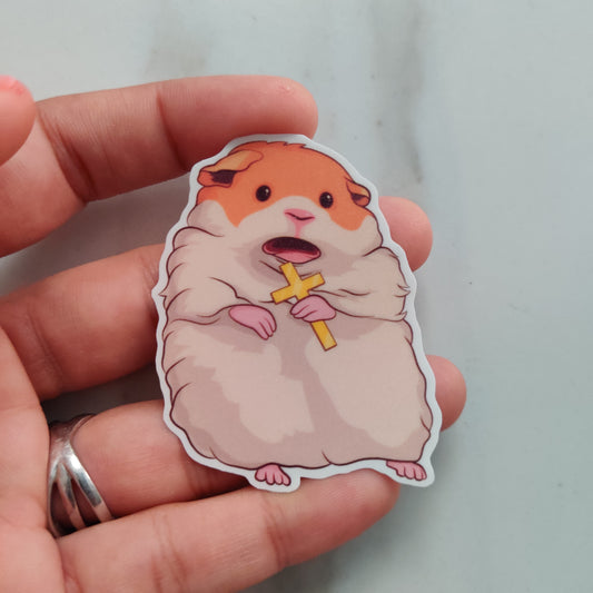 Scared Hamster Meme die-cut sticker