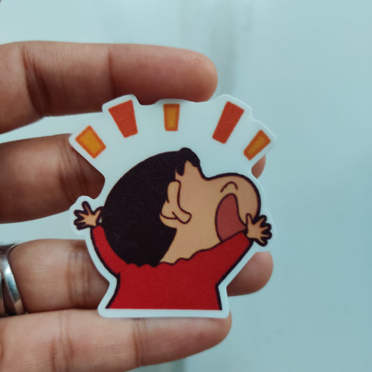Happy Shinchan die-cut sticker