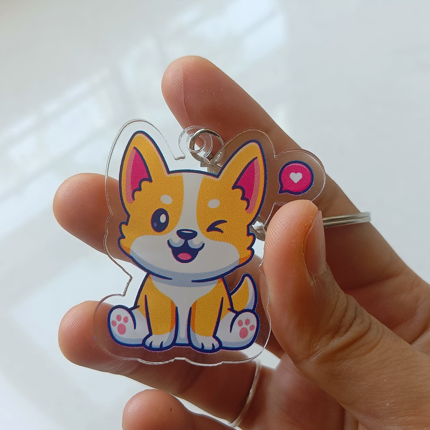 Lovely Doggo acrylic keychain (double sided)