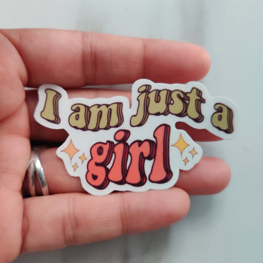 I'm just a girl die-cut sticker