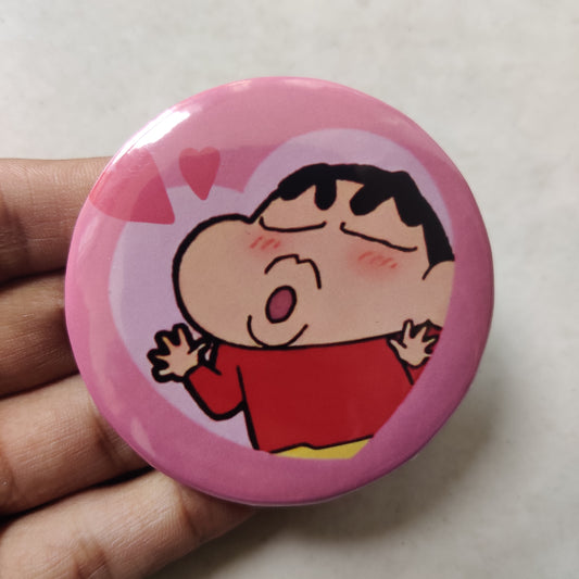 Shinchan kissing Badge