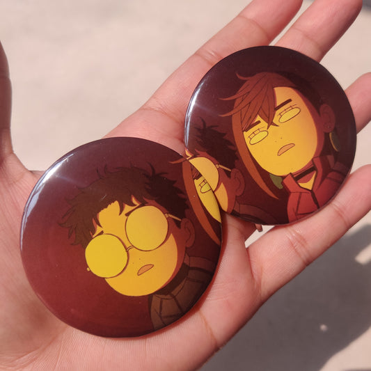 Momo and Okarun Matching Badges