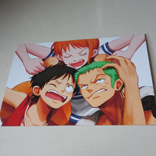 Nami controls Luffy and Zoro One Piece wall poster