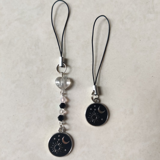 Sun Moon Enamel Charm