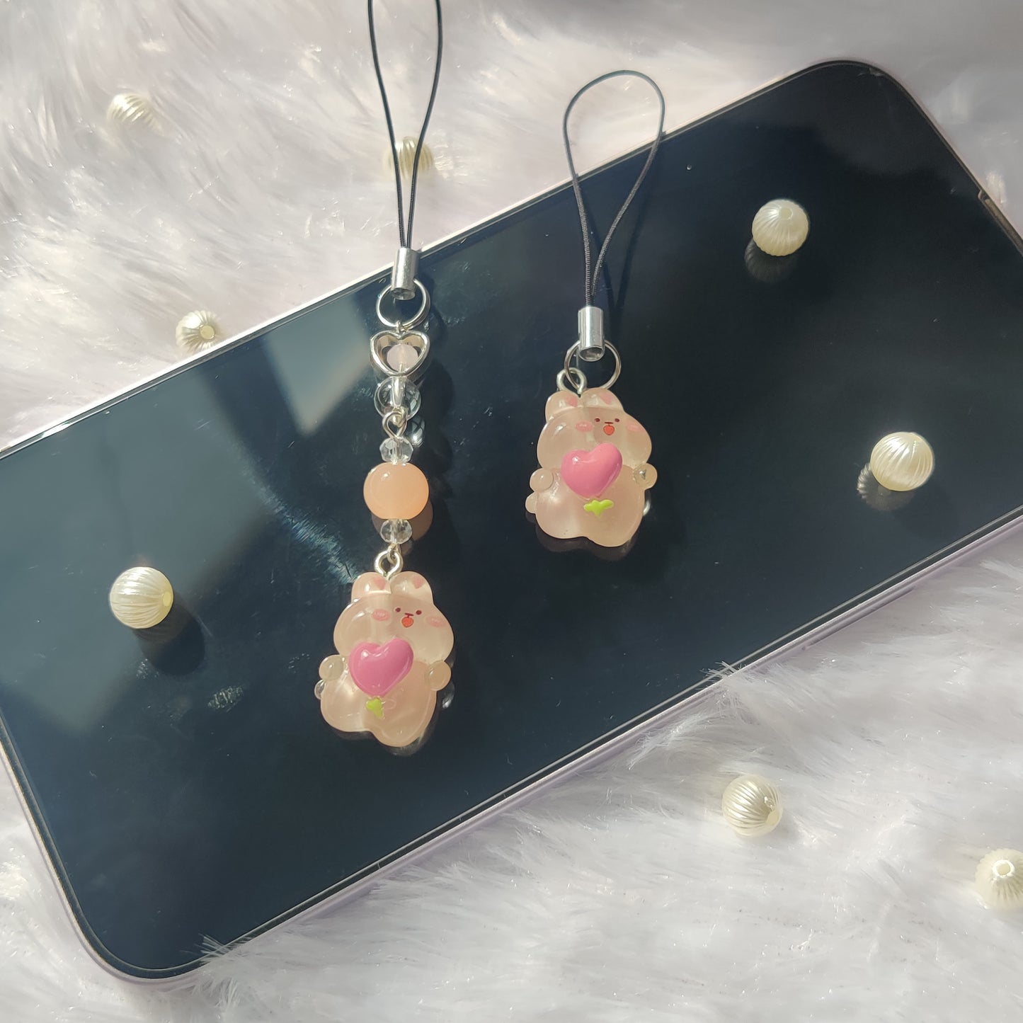 Bunny translucent 3D charm (flat back)