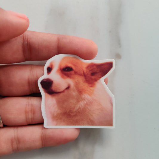Smirking Dog Meme die-cut sticker